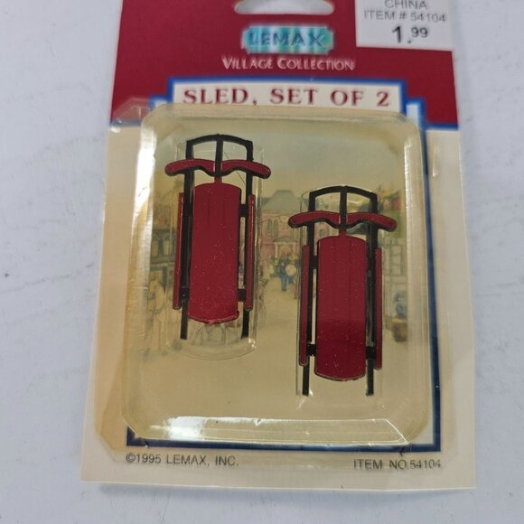 Lemax Village Collection Sled Set Of 2 - Picture 3 of 6